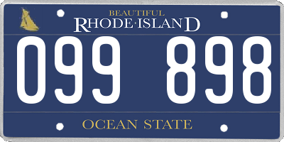 RI license plate 099898