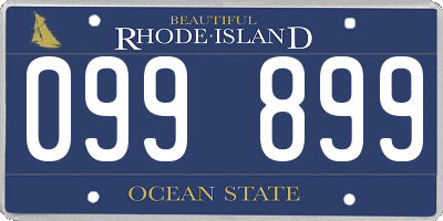 RI license plate 099899
