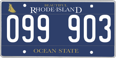 RI license plate 099903