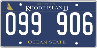 RI license plate 099906