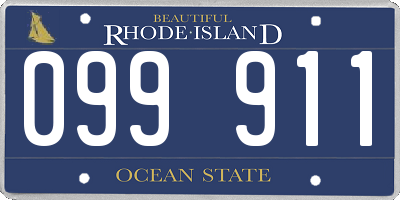 RI license plate 099911