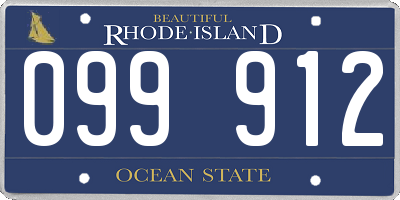 RI license plate 099912