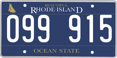 RI license plate 099915
