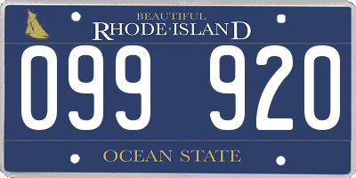 RI license plate 099920