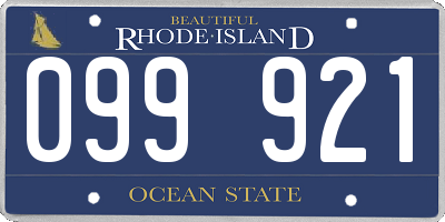 RI license plate 099921