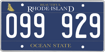 RI license plate 099929