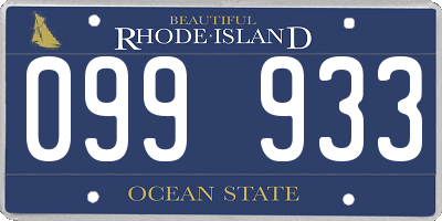 RI license plate 099933
