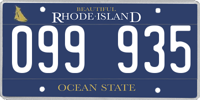 RI license plate 099935
