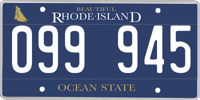 RI license plate 099945