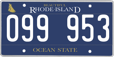 RI license plate 099953