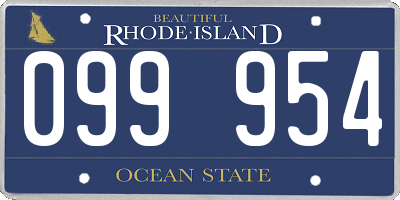 RI license plate 099954