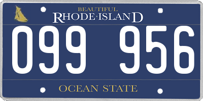RI license plate 099956