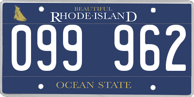 RI license plate 099962