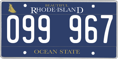 RI license plate 099967