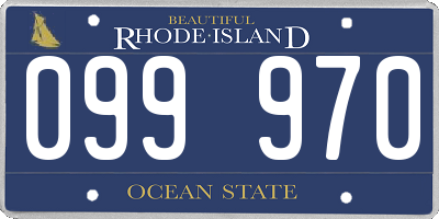 RI license plate 099970