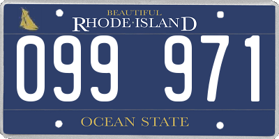 RI license plate 099971