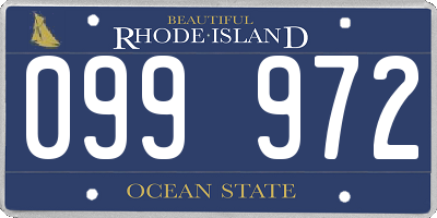 RI license plate 099972