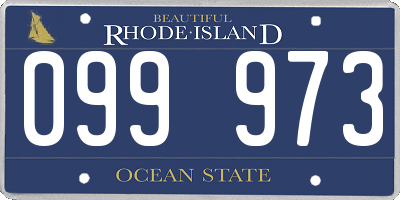 RI license plate 099973