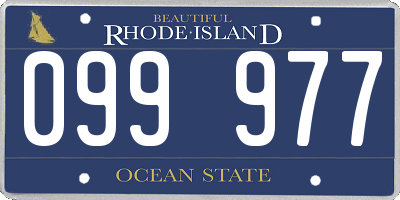 RI license plate 099977