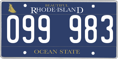 RI license plate 099983