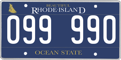 RI license plate 099990