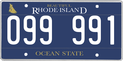 RI license plate 099991