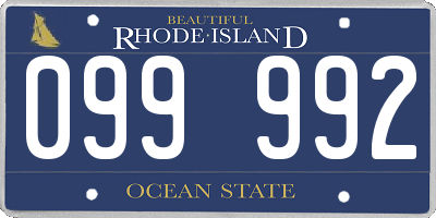 RI license plate 099992