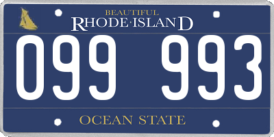 RI license plate 099993