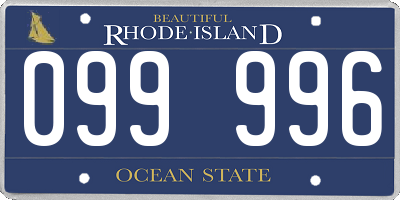 RI license plate 099996