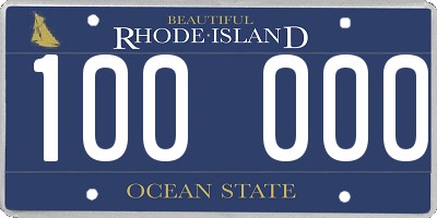 RI license plate 100000