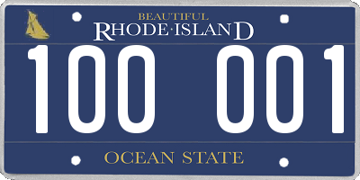 RI license plate 100001