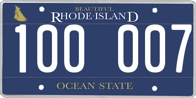 RI license plate 100007