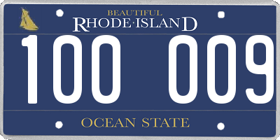 RI license plate 100009