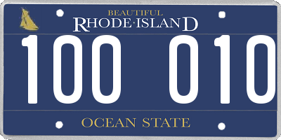 RI license plate 100010