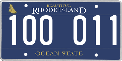 RI license plate 100011