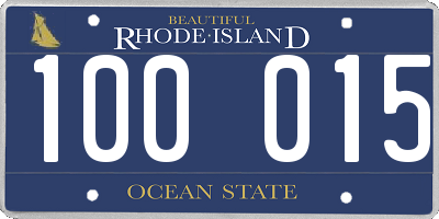 RI license plate 100015