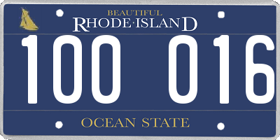 RI license plate 100016