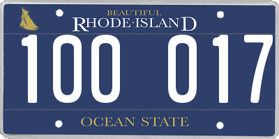 RI license plate 100017