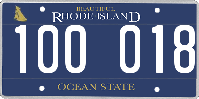 RI license plate 100018
