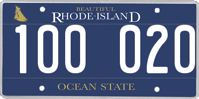 RI license plate 100020