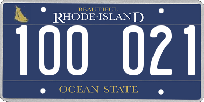 RI license plate 100021