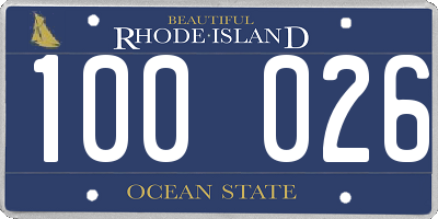 RI license plate 100026