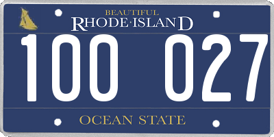 RI license plate 100027