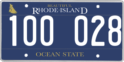 RI license plate 100028