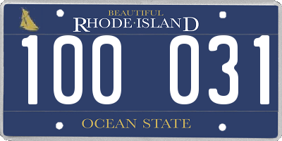 RI license plate 100031