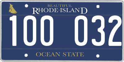 RI license plate 100032