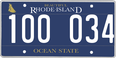 RI license plate 100034