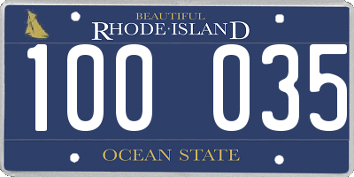 RI license plate 100035