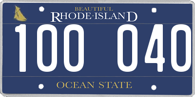 RI license plate 100040