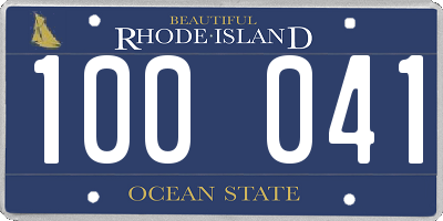 RI license plate 100041